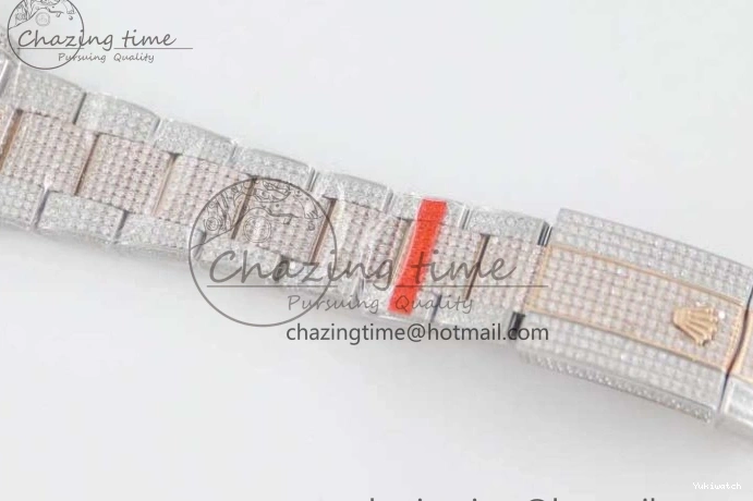 Markers Dial SS Edition A2824 Best Arabic Full on RG 41 Diamonds Bracelet TWF 1:1 Datejust 0313